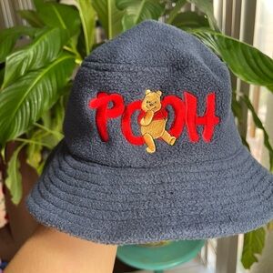 Pooh Embroidered Blue Bucket Hat